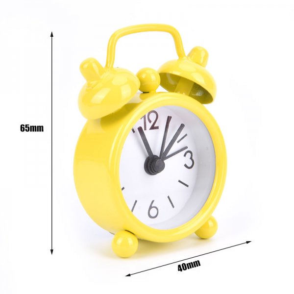 1pc Mini Alarm Clock Electronic Round Number Double Bell Desk Table Digital Clock Home Decoration Retro Portable